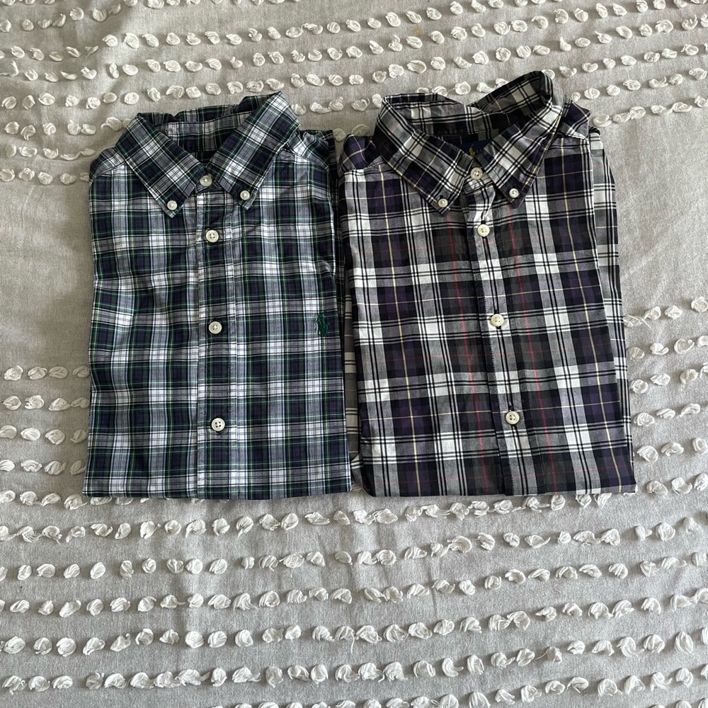 TWO Size L Ralph Lauren Kids Oxford shirts. Perfect condition only owned by me.